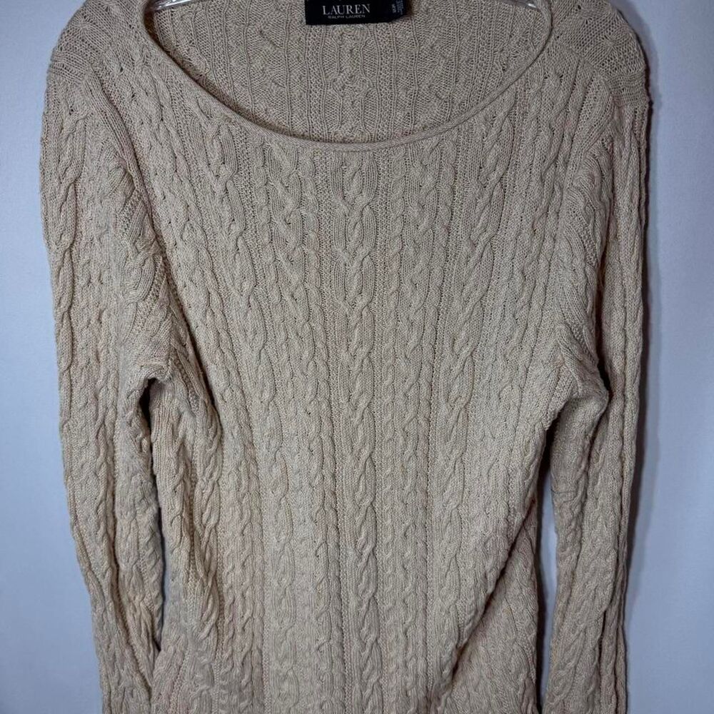 Ralph-lauren Womans Cream and Tan Jumper